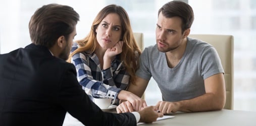 Couple with a lawyer.