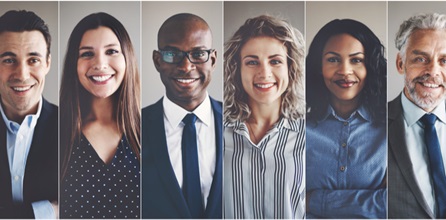 A series of headshots of different professional people.