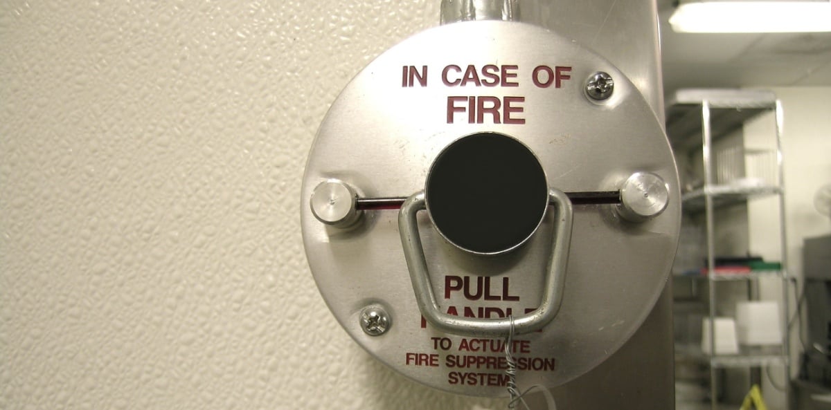 Image of a commercial kitchen fire alarm