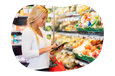 An Instacart shopper buying groceries for a customer.