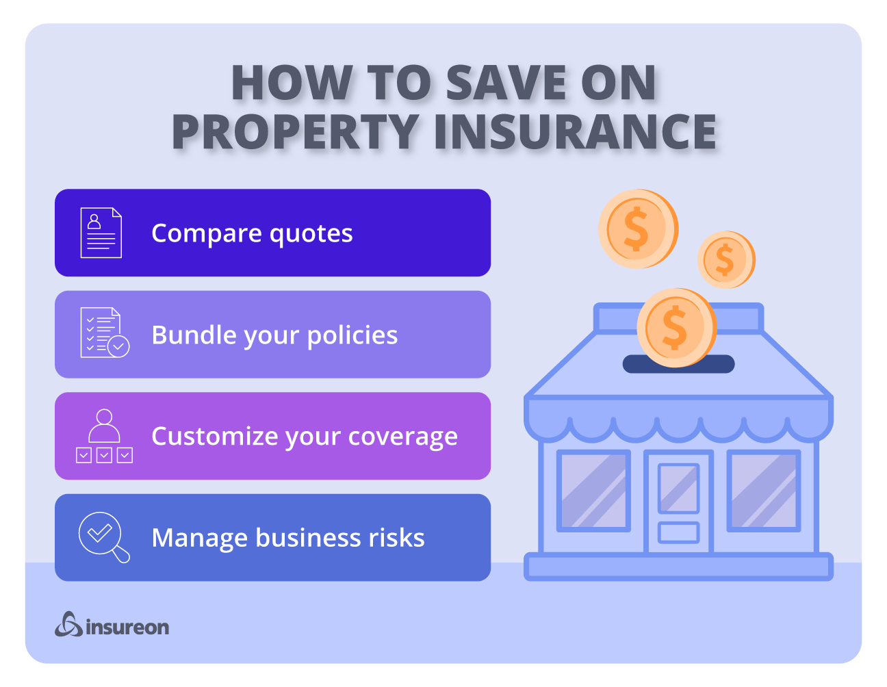 How to save on commercial property insurance graphic. How to save on commercial property insurance graphic.